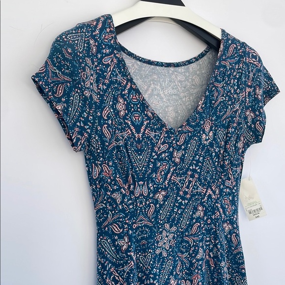 Decree Blue V-Neck Fit and Flare Skater Y2K Dress Medium - Picture 7 of 13